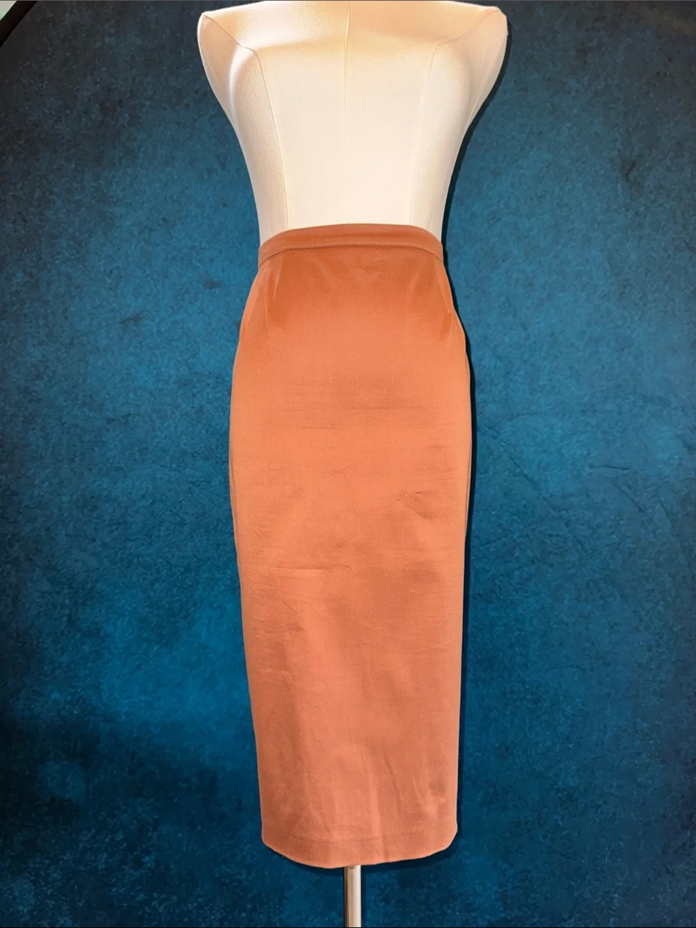 D & G Women's High-Waist Midi Pencil Skirt in Rust